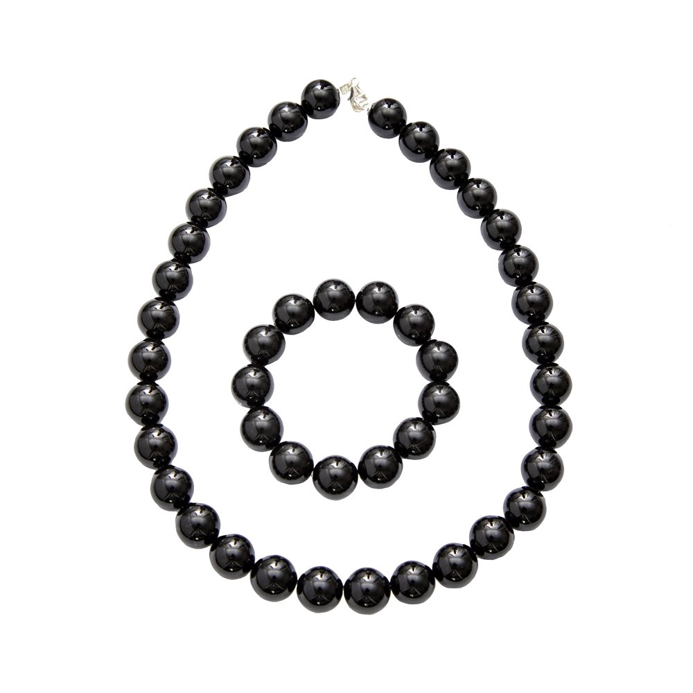 parure onyx pierres boules 14mm parure onyx pierres boules 14mm