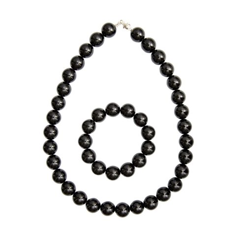 parure onyx pierres boules 14mm
