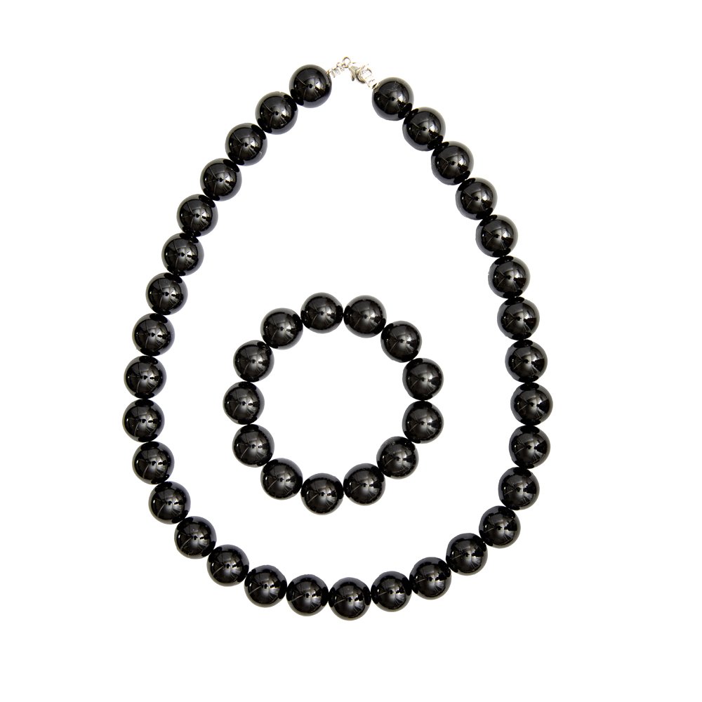 parure onyx pierres boules 14mm parure onyx pierres boules 14mm