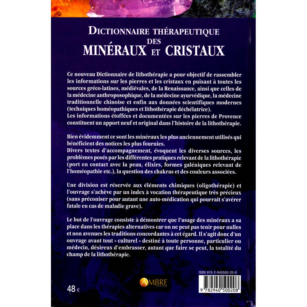 Dictionnaire thérapeutique des minéraux et cristaux Dictionnaire thérapeutique des minéraux et cristaux