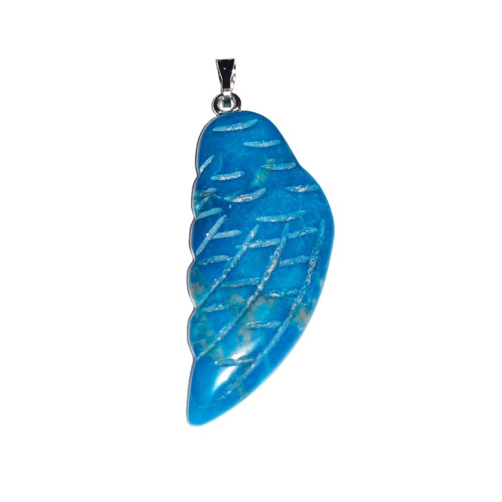pendentif howlite bleue aile d'ange pendentif howlite bleue aile d'ange