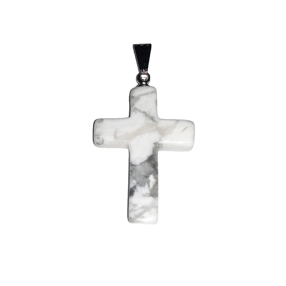 pendentif howlite croix pendentif howlite croix