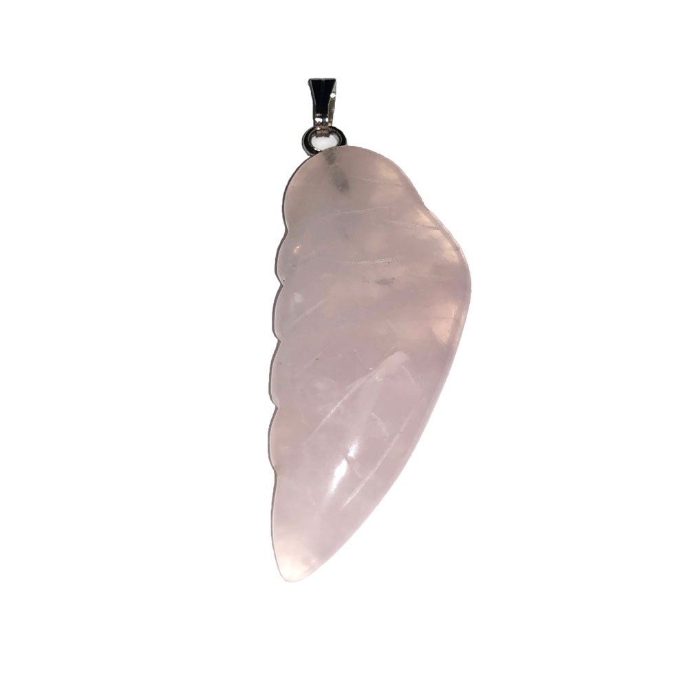 pendentif quartz rose aile d'ange pendentif quartz rose aile d'ange