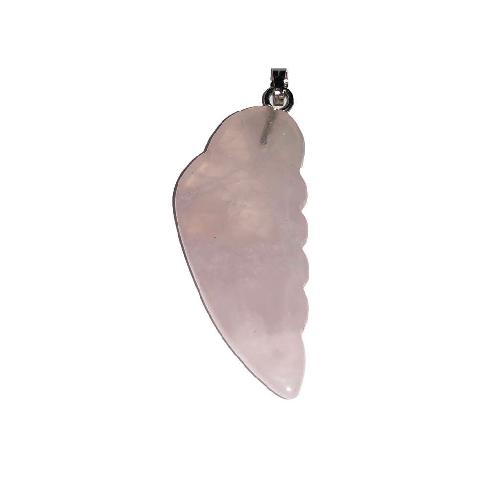pendentif quartz rose aile d'ange pendentif quartz rose aile d'ange
