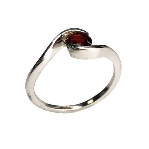 bague grenat rouge argent