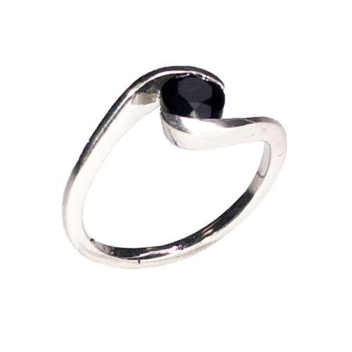 bague onyx noir argent