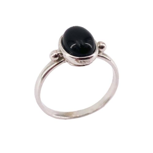 bague onyx noir argent