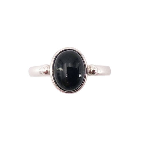 bague onyx noir argent