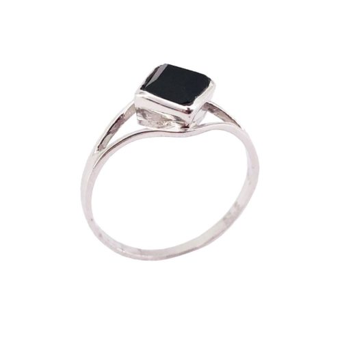 bague onyx noir argent
