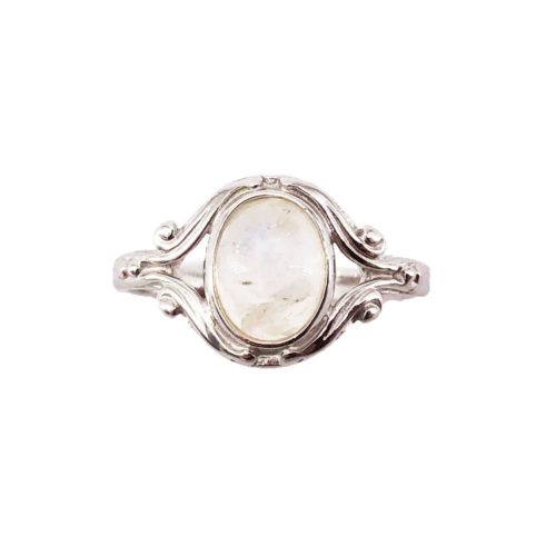 bague pierre de lune argent