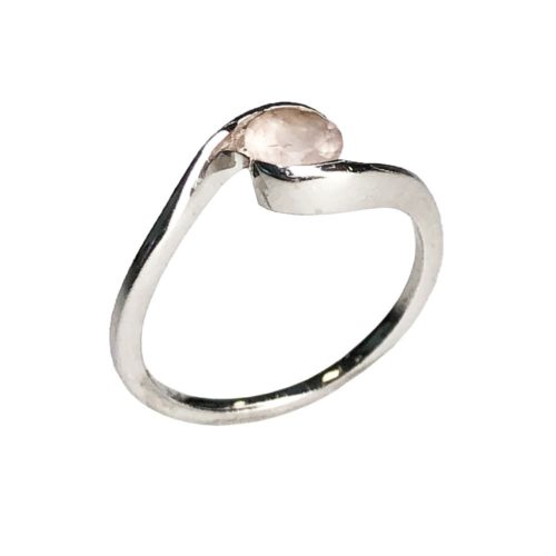 bague quartz rose argent
