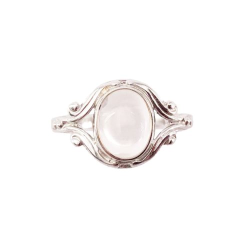 bague quartz rose argent