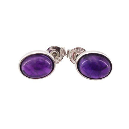 boucle oreille amethyste argent rodhie