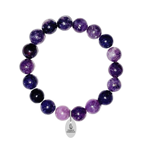 bracelet tourmaline rose en pierres boules