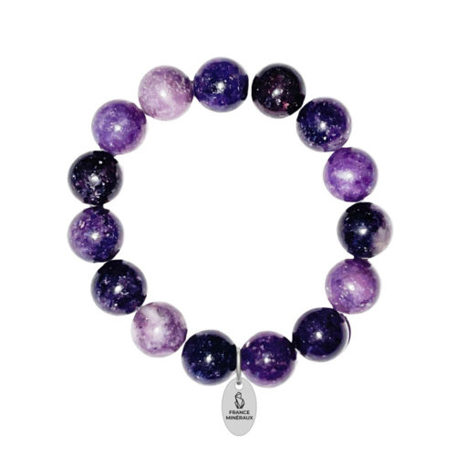 bracelet tourmaline rose pierres boules