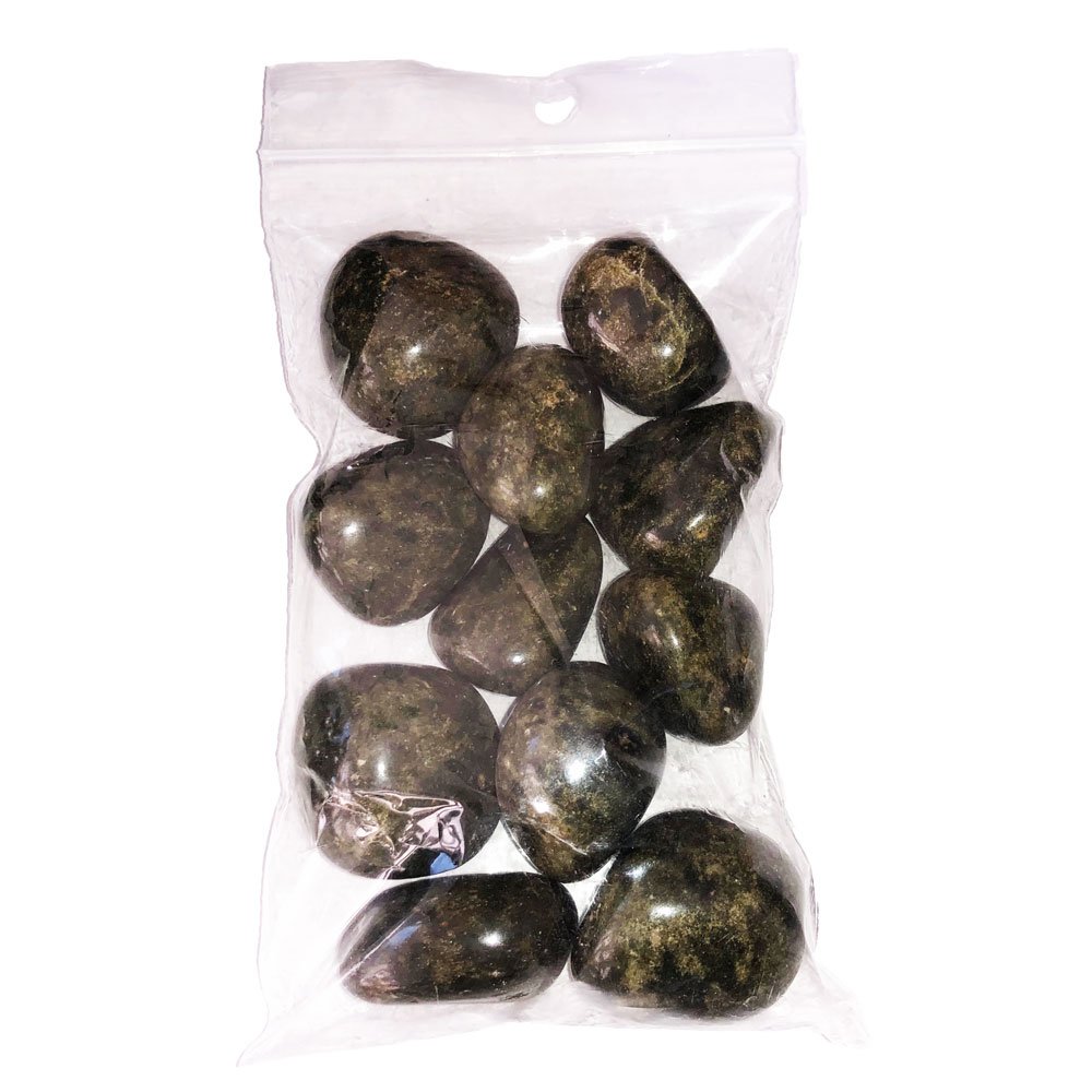 sachet pierres roulées épidote 250grs sachet pierres roulées épidote 250grs