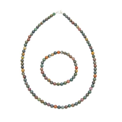 parure jaspe sanguin 6mm