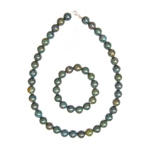 parure pierre de sang 12mm