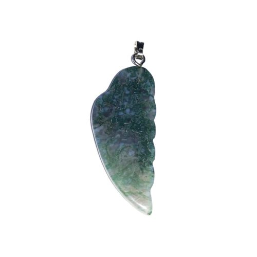 pendentif agate mousse aile d'ange