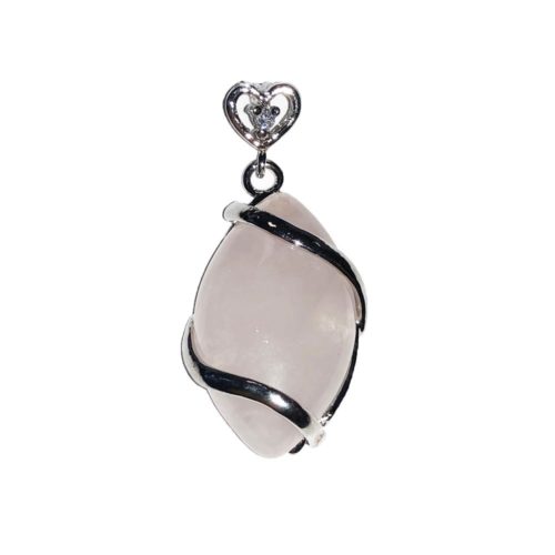 pendentif quartz rose oeil de cheval