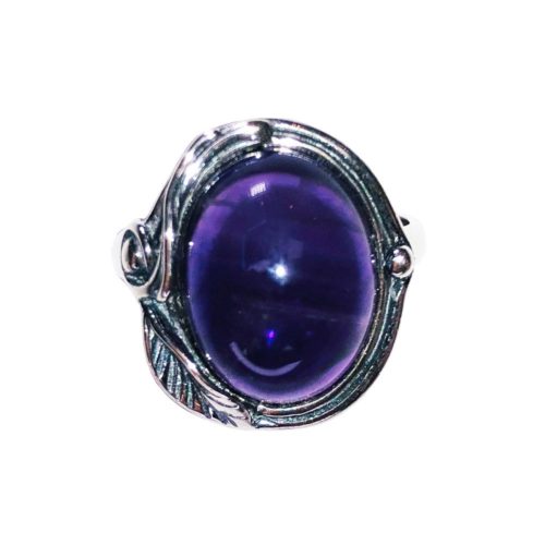bague améthyste argent rhodié