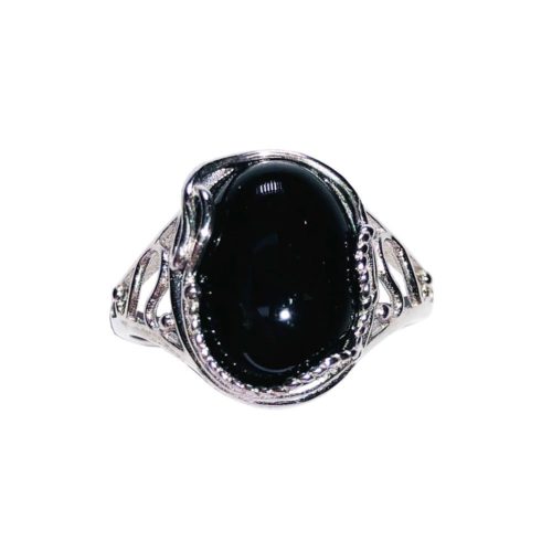 bague onyx noir argent rhodie