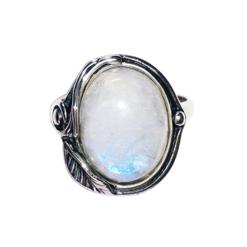 bague pierre de lune argent rhodié