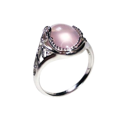 bague quartz rose argent rhodie