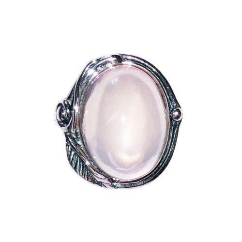 bague quartz rose argent rhodié