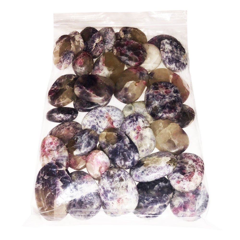 sachet-galets-tourmaline-rose-sur-anhydrite-1kg sachet galets tourmaline rose