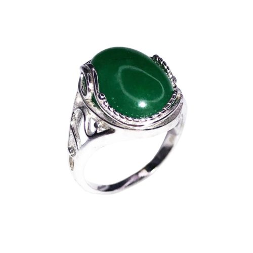 bague jade argent rhodie