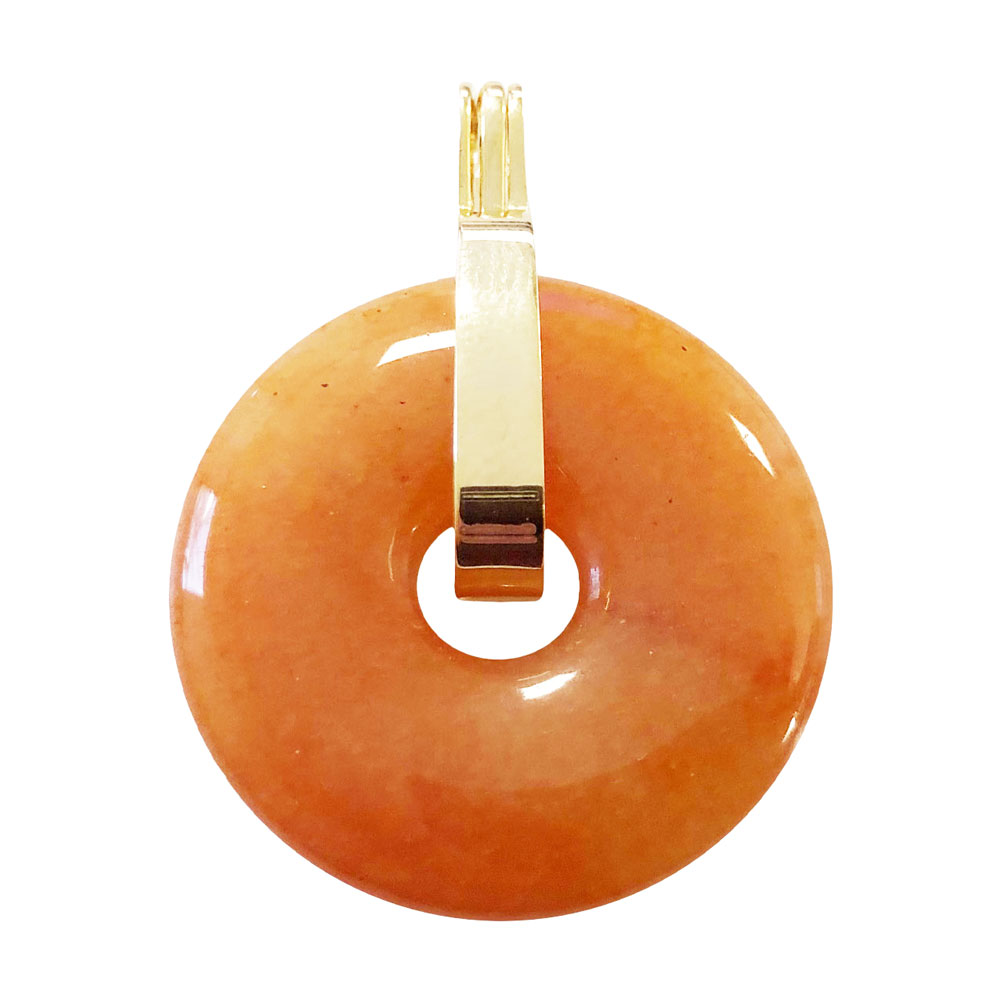 pendentif-aventurine-rouge-pi-chinois-donut-support-universel-dore-30mm pendentif aventurine rouge pi chinois