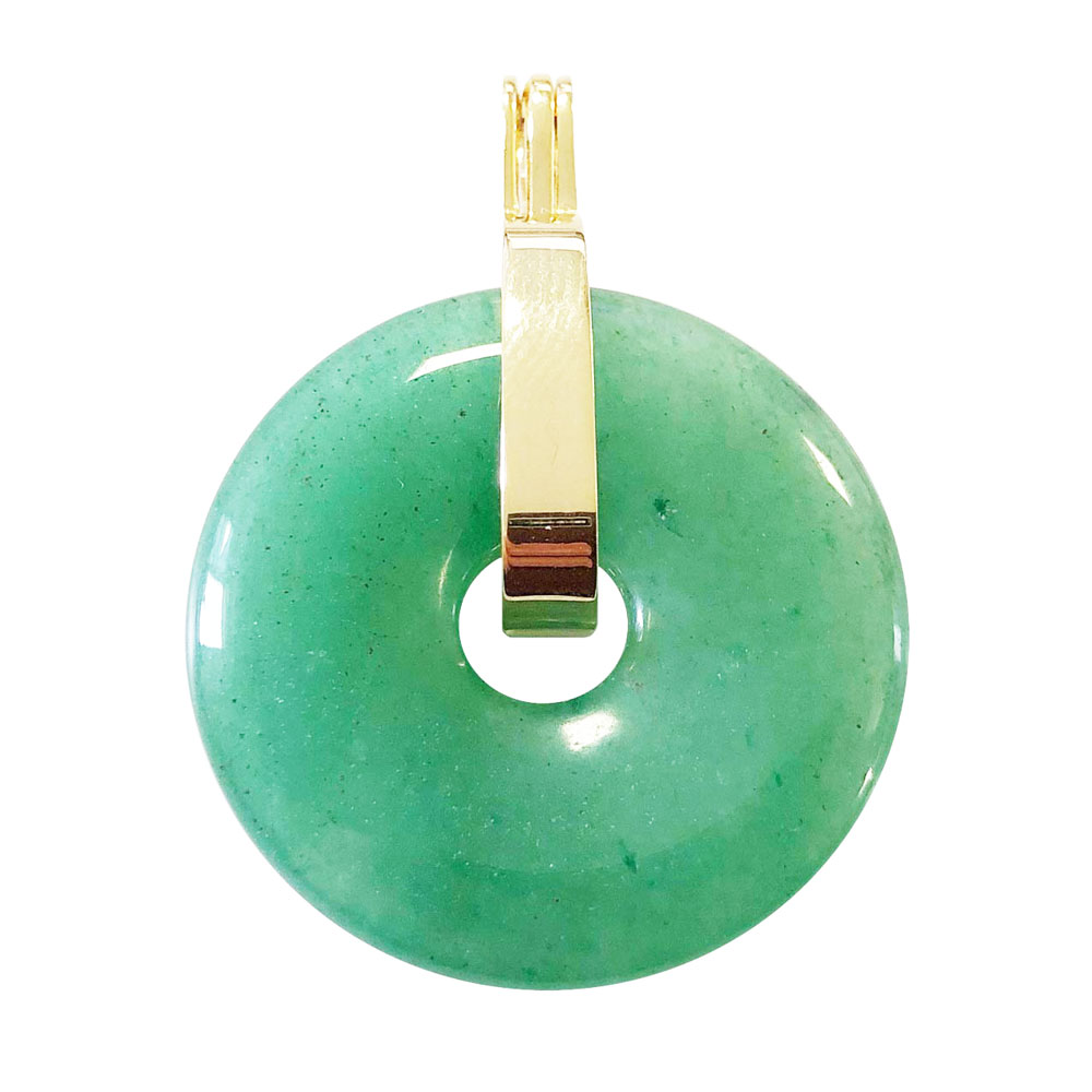 pendentif-aventurine-verte-pi-chinois-donut-support-universel-dore-30mm pendentif aventurine verte pi chinois