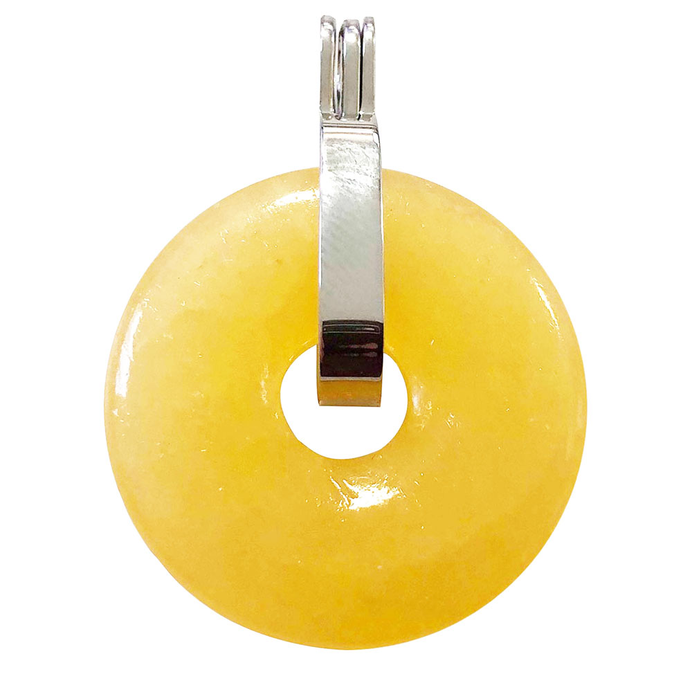 pendentif-calcite-orange-pi-chinois-donut-support-universel-argente-30mm pendentif calcite orange pi chinois