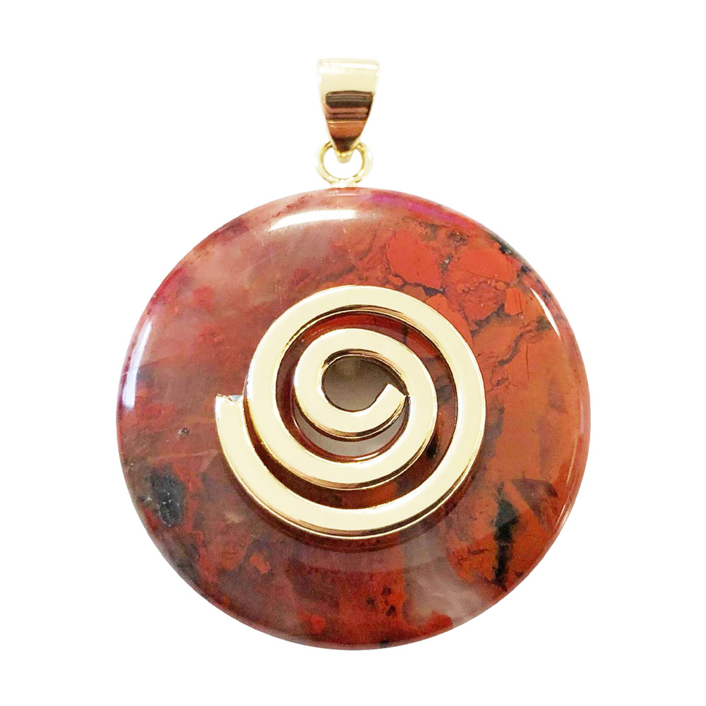 pendentif-jaspe-brechique-pi-chinois-donut-spirale-doree-30mm pendentif jaspe bréchique pi chinois