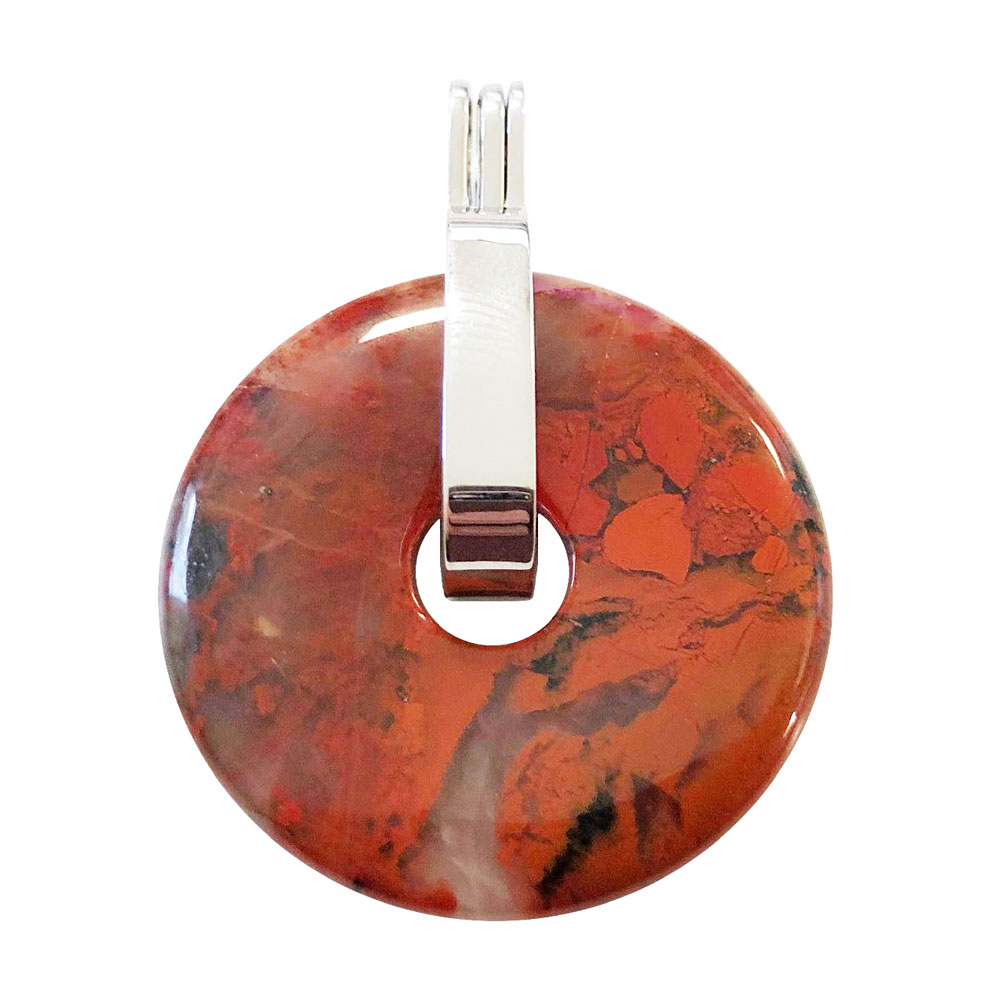 pendentif-jaspe-brechique-pi-chinois-donut-support-universel-argente-30mm pendentif jaspe bréchique pi chinois