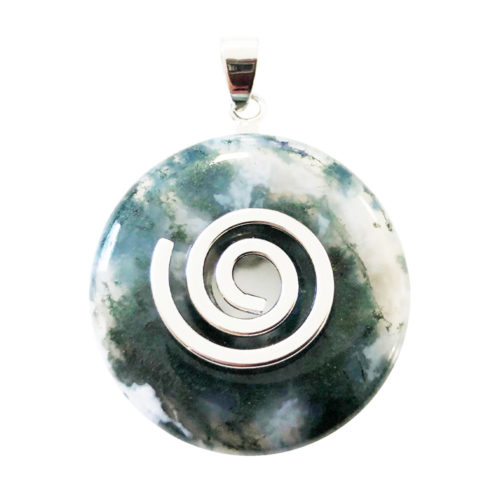pendentif agate mousse pi chinois