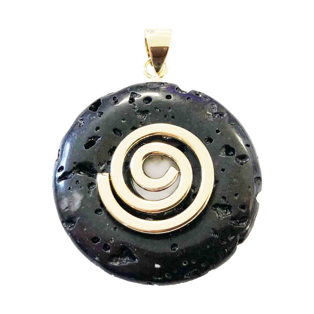 pendentif-pierre-de-lave-pi-chinois-donut-spirale-doree-30mm pendentif pierre de lave pi chinois