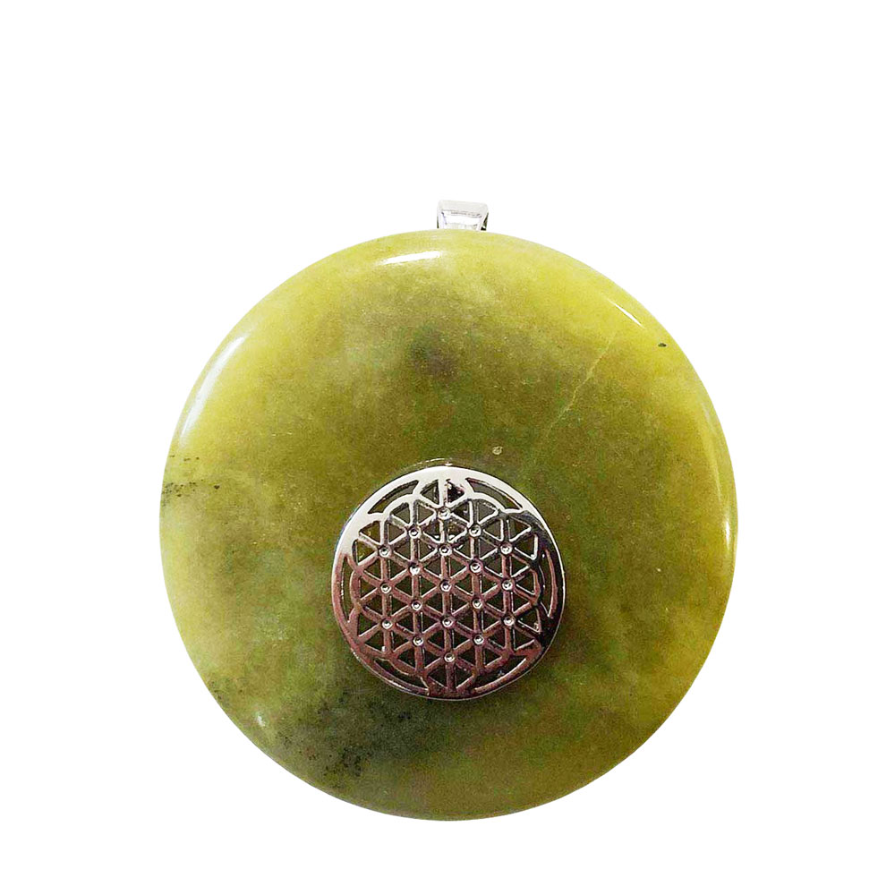 pendentif-jade-de-burma-pi-chinois-donut-fleur-de-vie-40mm pendentif jade de burma pi chinois