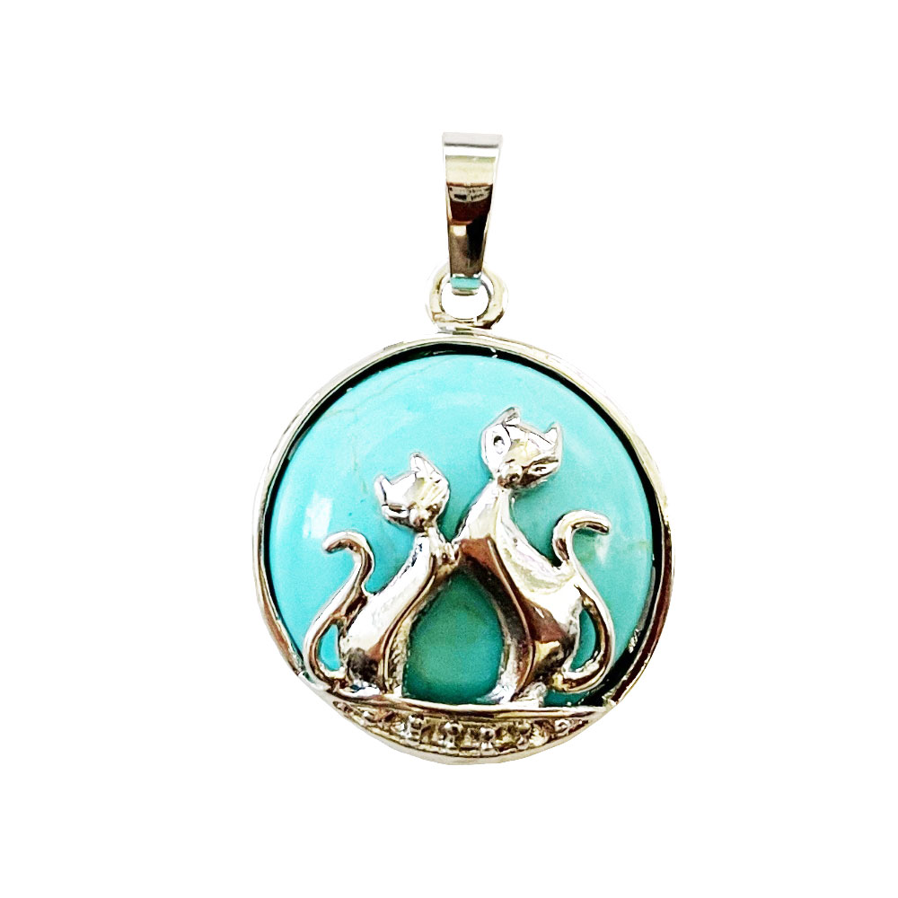 pendentif-turquoise-stabilisee-chat-02 pendentif turquoise stabilisée chat