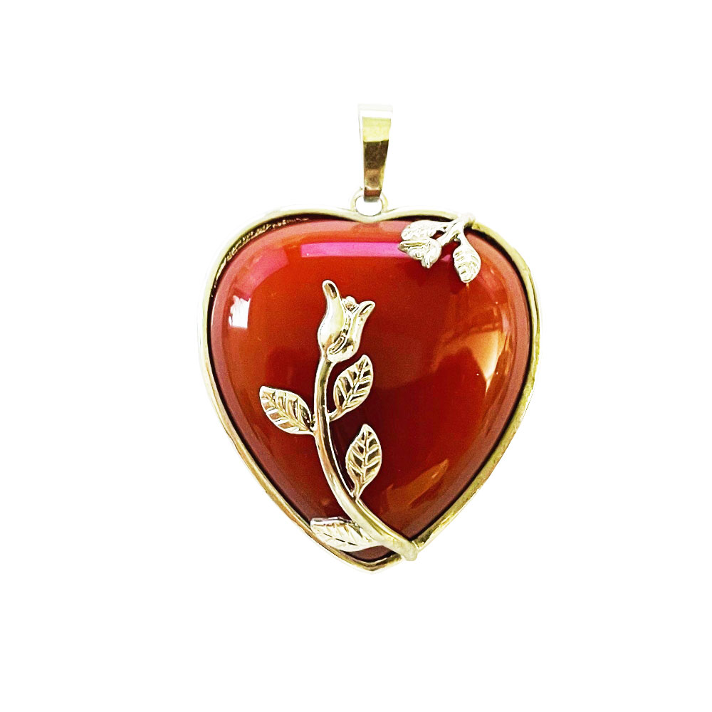 pendentif-cornaline-coeur-fleuri-02 Pendentif Cornaline Coeur fleuri