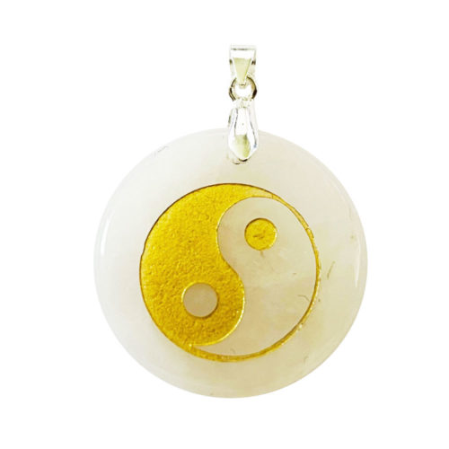 Pendentif Cristal de roche Taoïste Yin-Yang