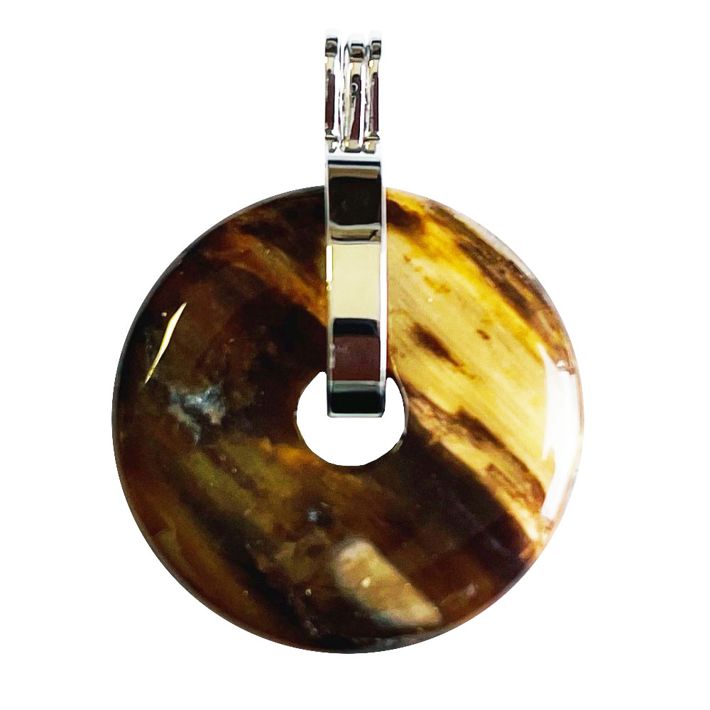 pendentif-pi-chinois-donut-bois-petrifie-support-universel-argente-30mm Pendentif Bois pétrifié - PI chinois ou Donut