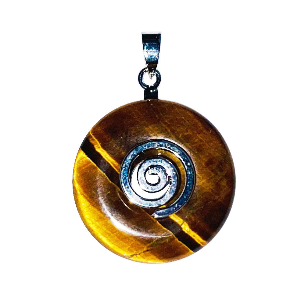 pendentif-pi-chinois-donut-oeil-de-tigre-spirale-argentee-20mm Pendentif Oeil de tigre - PI chinois ou Donut