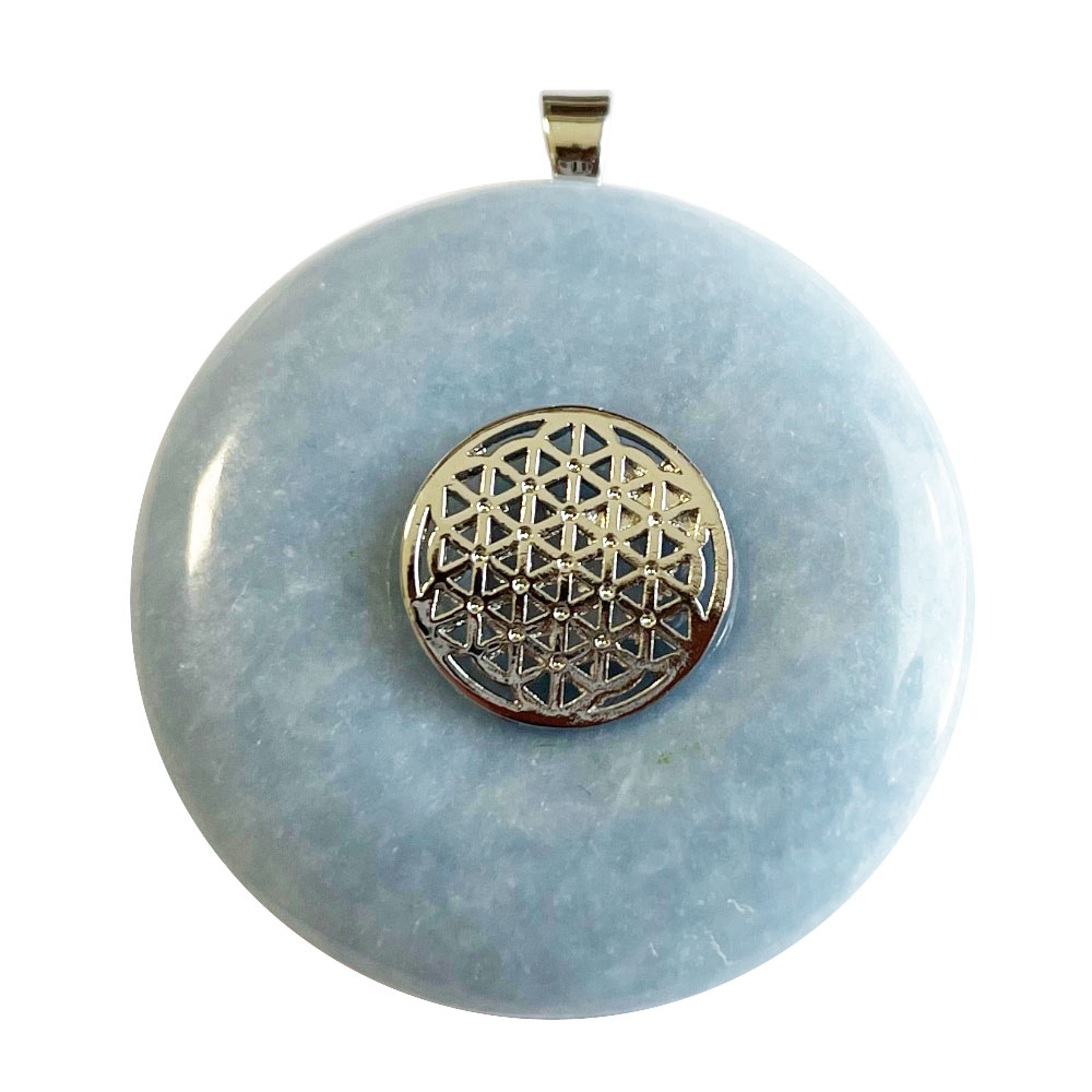 pendentif-pi-chinois-donuts-angelite-40mm-fleur-de-vie Pendentif Angélite - PI chinois ou Donut