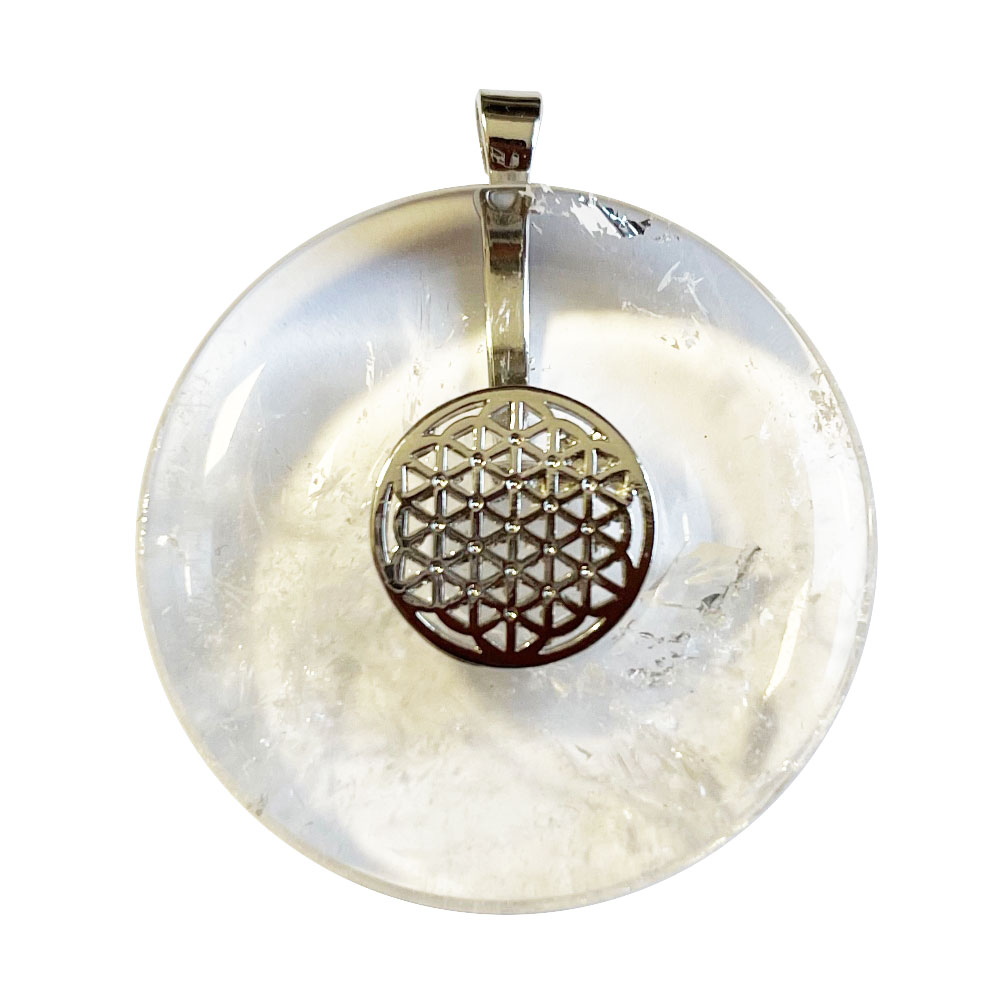 pendentif-pi-chinois-donuts-cristal-de-roche-40mm-fleur-de-vie Pendentif Cristal de Roche - PI chinois ou Donut