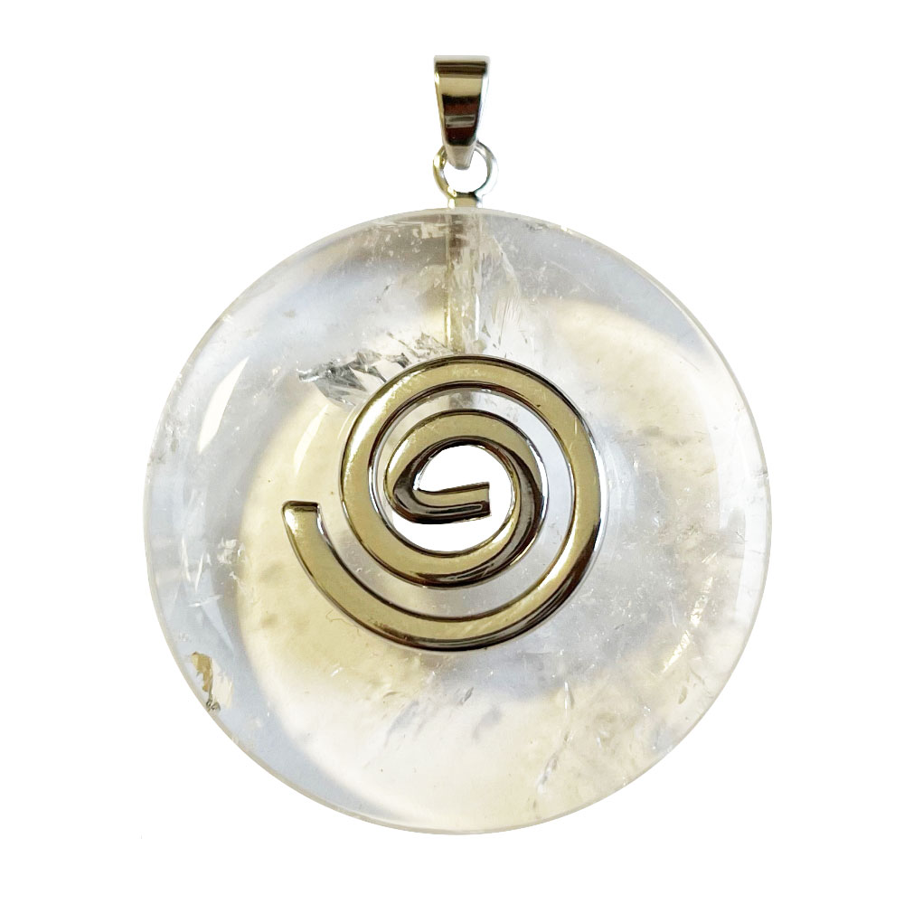 pendentif-pi-chinois-donuts-cristal-de-roche-40mm-spirale-argentee Pendentif Cristal de Roche - PI chinois ou Donut