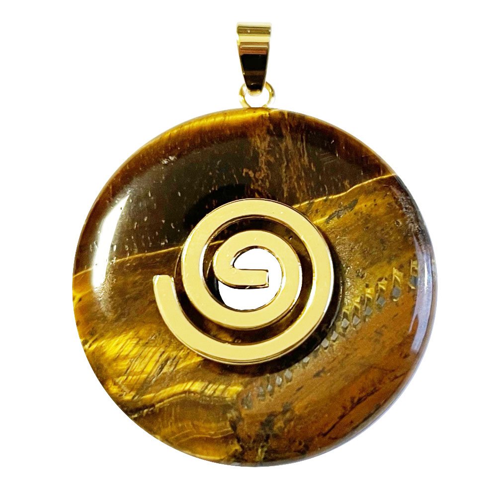pendentif-pi-chinois-donuts-oeil-de-tigre-40mm-spirale-doree Pendentif Oeil de tigre - PI chinois ou Donut