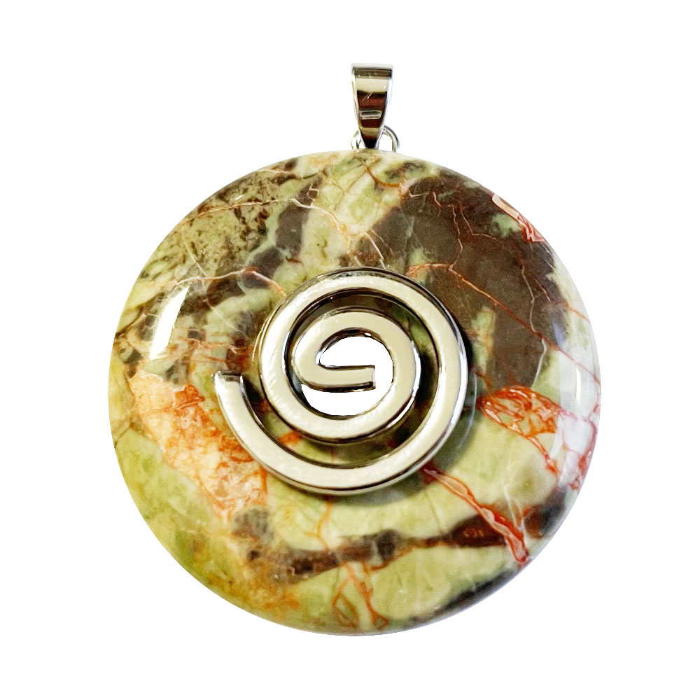 pendentif-pi-chinois-donuts-rhyolite-de-fleur-40mm-spirale-argentee Pendentif Rhyolite de Fleur - PI chinois ou Donut