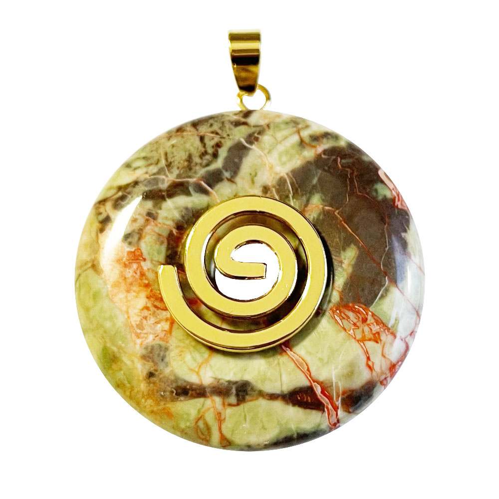 pendentif-pi-chinois-donuts-rhyolite-de-fleur-40mm-spirale-doree Pendentif Rhyolite de Fleur - PI chinois ou Donut